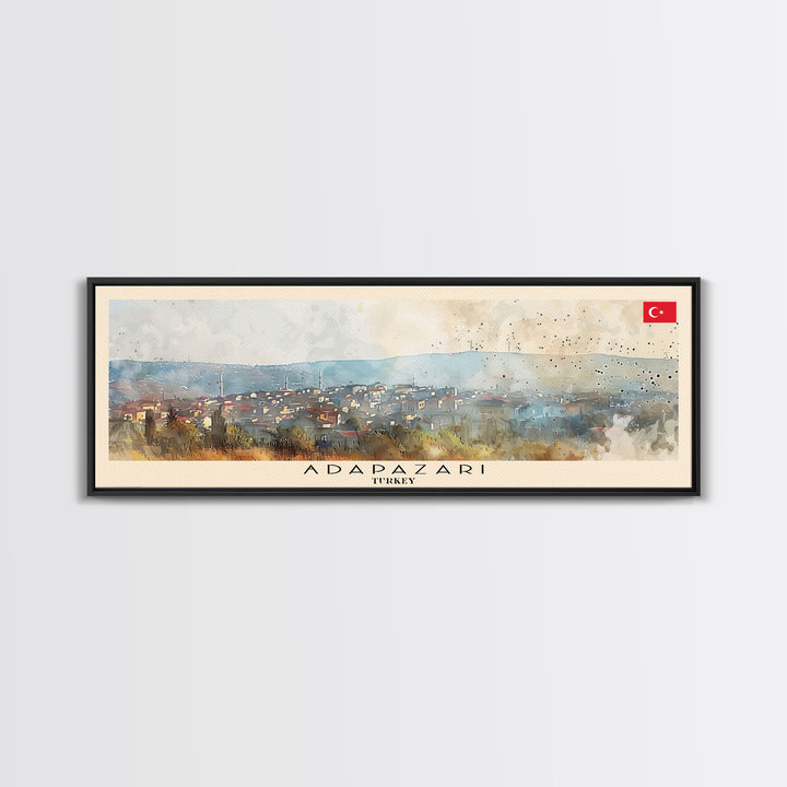 Adapazar Turkey Panoramic Travel Poster, Framed Canvas Print or Metal Wall Art, Travel Art, Home Decor, Panoramic Painting, Midcentury Art