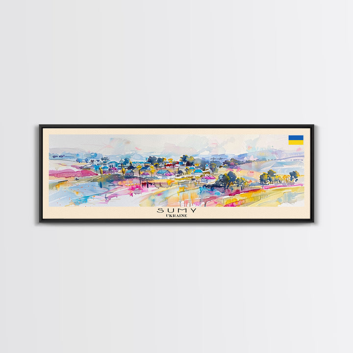 Sumy Ukraine Travel Art, City Art, Framed Canvas Print or Metal Wall Art, Europe Travel Poster, Panoramic Wall Art, Extra Wide Wall Art