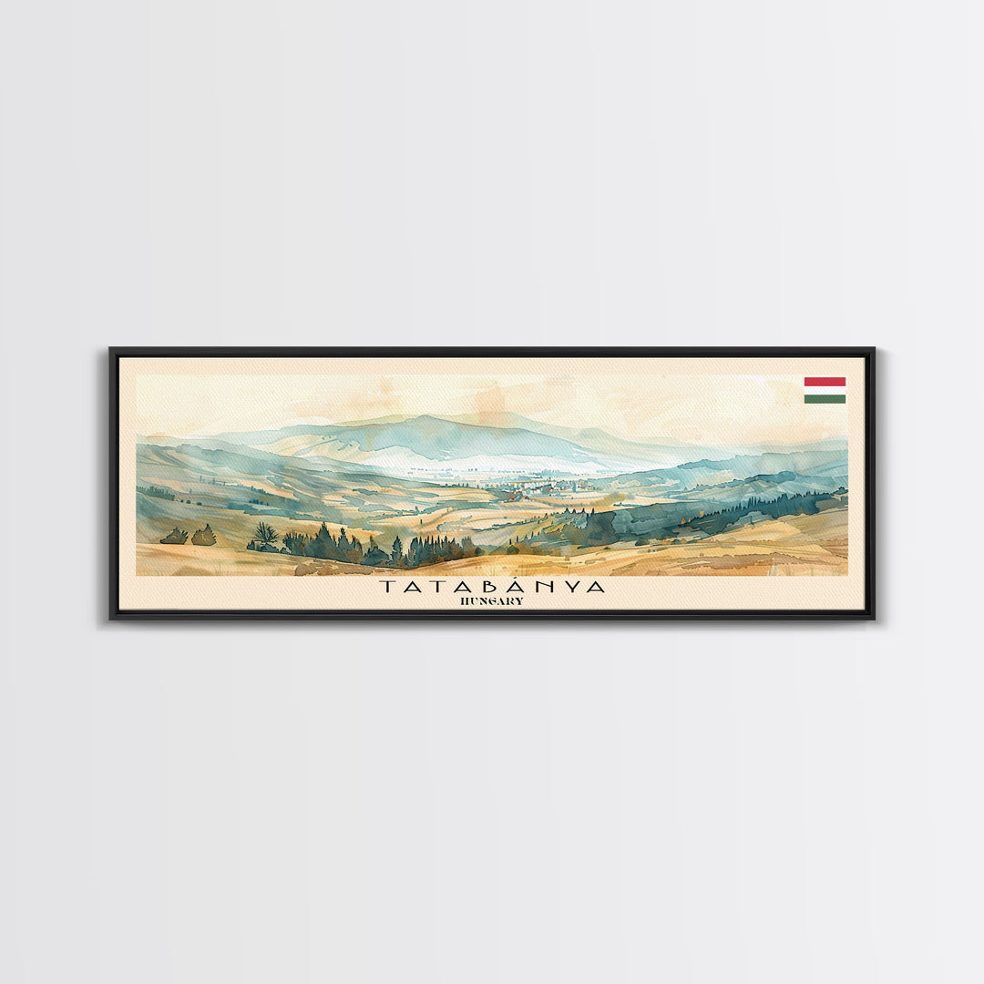 Tatabanya Hungary Travel Print Wall Art, Panoramic City Art, Travel Art, Wall Decor, Vacation Gift, Framed Canvas Print Or Metal Art