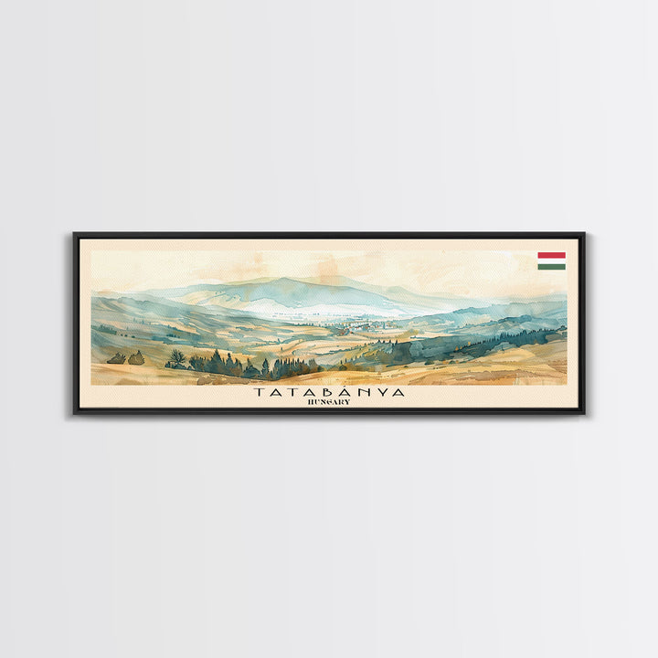 Tatabanya Hungary Travel Print Wall Art, Panoramic City Art, Travel Art, Wall Decor, Vacation Gift, Framed Canvas Print Or Metal Art