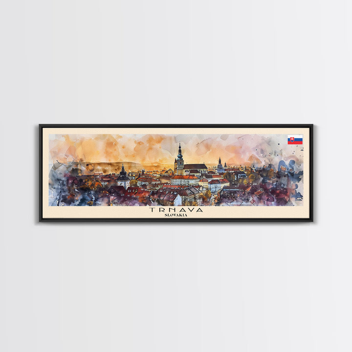 Trnava Slovakia Wall Art, Panoramic Travel Poster, Panoramic Framed Canvas Print, City Wall Art, Wall Hanging Home Decor, Travel Art