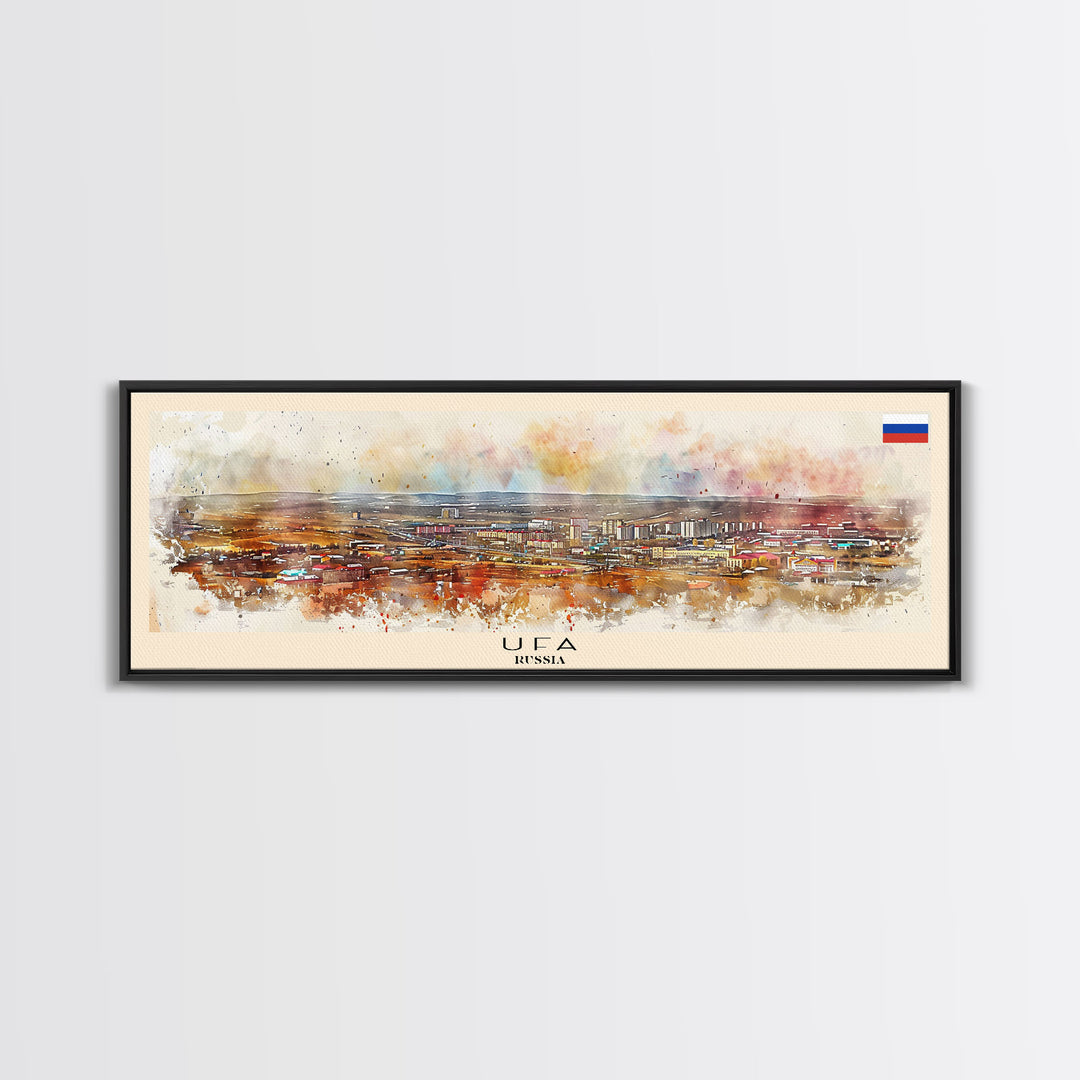 Ufa Russia Wall Art, Panoramic Travel Poster, Panoramic Framed Canvas Print, City Wall Art, Wall Hanging Home Decor, Travel Art