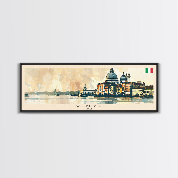 Venice Italy Travel Print Wall Art, Panoramic City Art, Travel Art, Wall Decor, Vacation Gift, Framed Canvas Print Or Metal Art