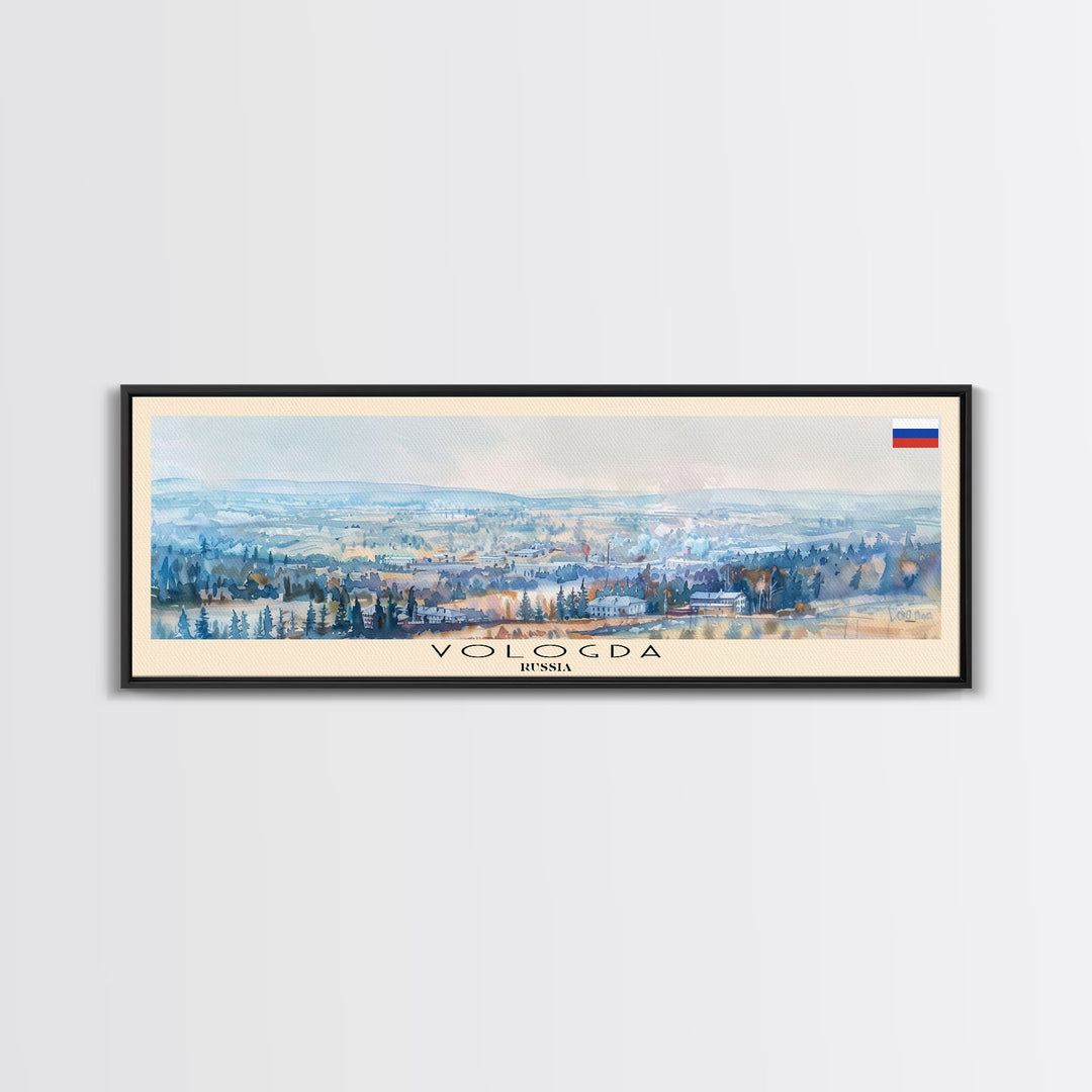 Vologda Russia Wall Art, Panoramic Travel Poster, Panoramic Framed Canvas Print, City Wall Art, Wall Hanging Home Decor, Travel Art