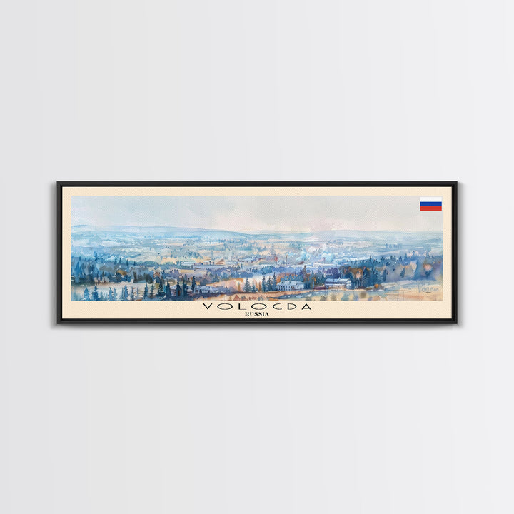 Vologda Russia Wall Art, Panoramic Travel Poster, Panoramic Framed Canvas Print, City Wall Art, Wall Hanging Home Decor, Travel Art