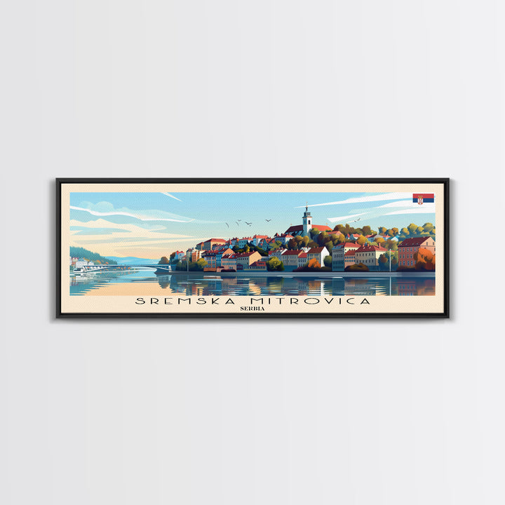 Sremska Mitrovica Serbia Travel Art, City Art, Framed Canvas Print or Metal Wall Art, Europe Travel Poster, Panoramic Wall Art, Extra Wide Wall Art