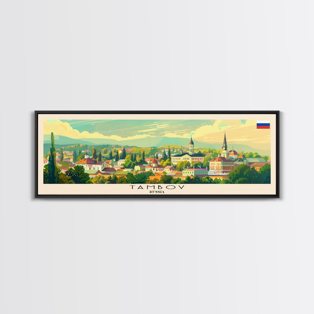 Tambov Russia Wall Art, Panoramic Travel Poster, Panoramic Framed Canvas Print, City Wall Art, Wall Hanging Home Decor, Travel Art