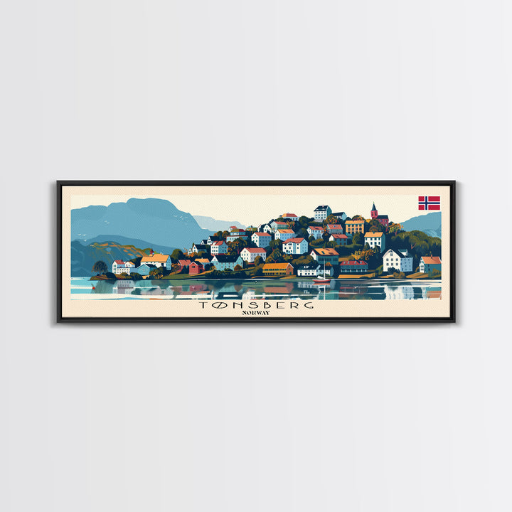 Tųnsberg Norway Travel Print Wall Art, Panoramic City Art, Travel Art, Wall Decor, Vacation Gift, Framed Canvas Print Or Metal Art