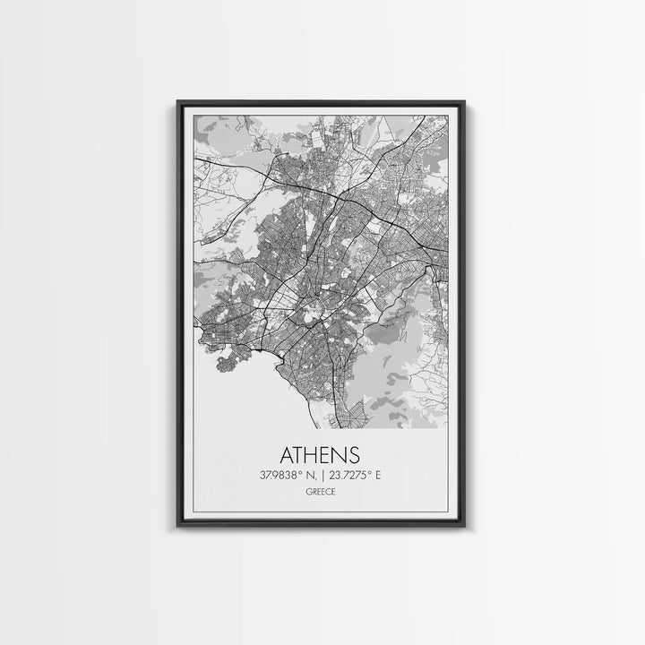 Athens Street Map, Greece Map, Travel Wall Art, Friendship Gift, Bedroom Art, Minimalist Art, Wall Art, Canvas Print, Canvas Wall Art