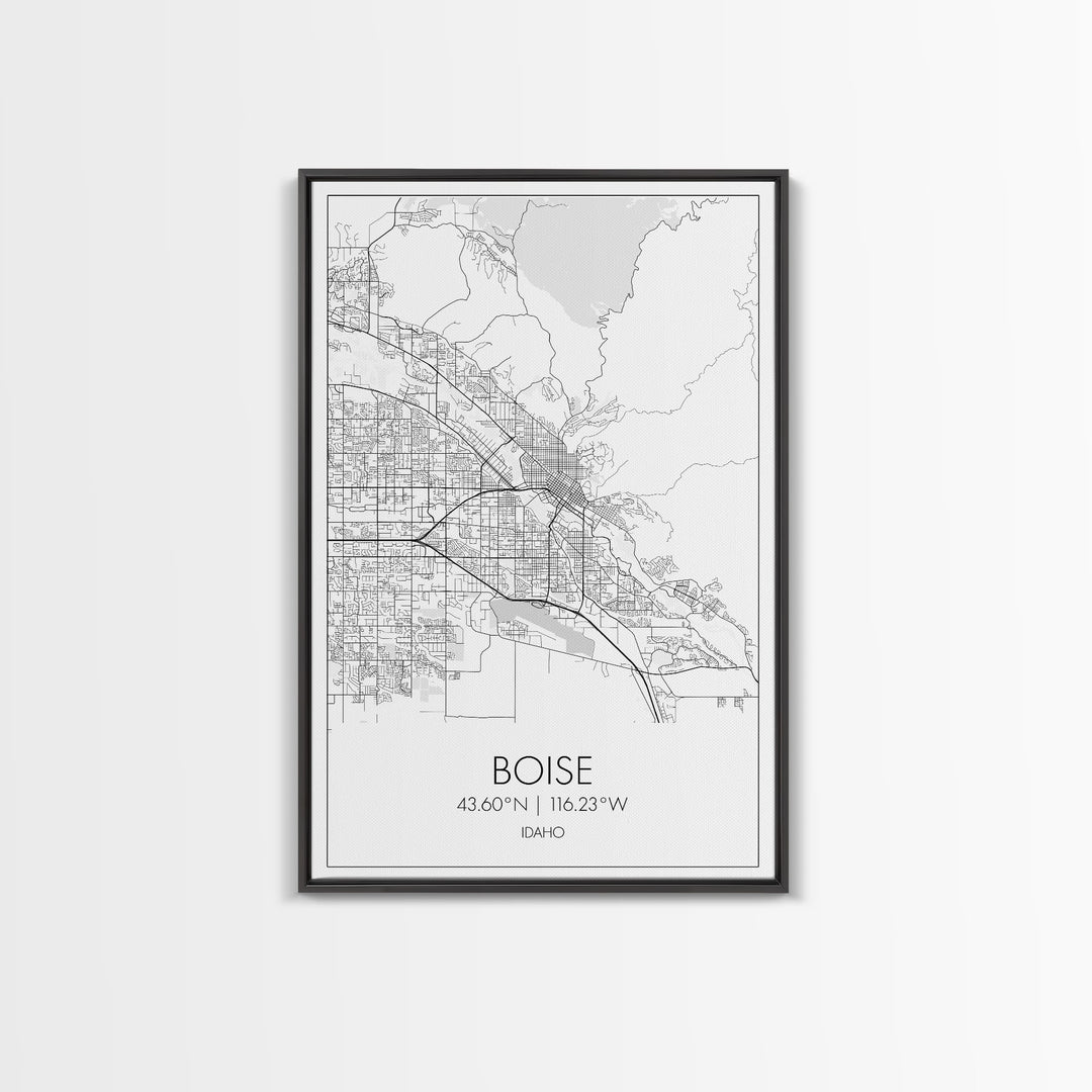 Boise Street Map, Idaho Map, City Map Art, Modern Wall Art, Wall Art, Canvas Print, Canvas Wall Art, Home Décor Wall Art, Travel Print