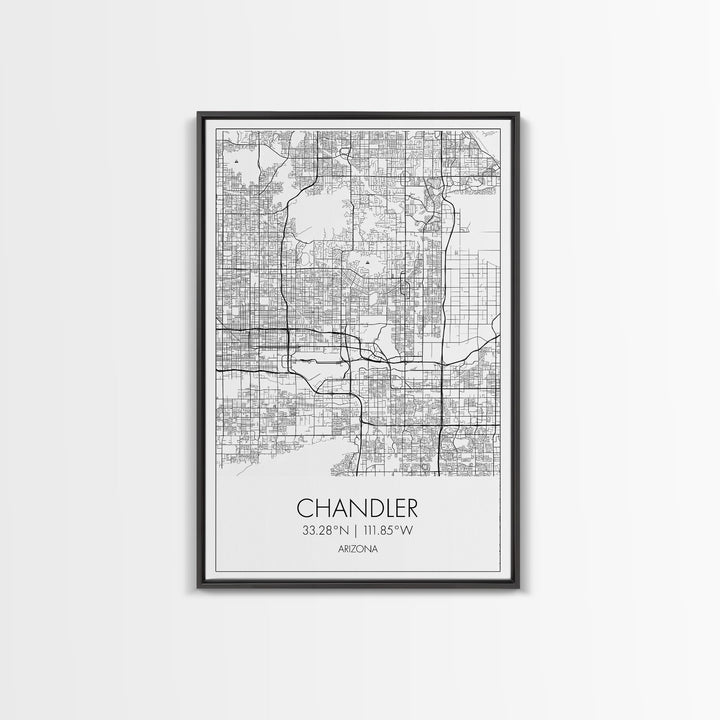 Chandler Street Map, Arizona Map, City Map Art, Modern Art, Wall Art, Canvas Print, Canvas Wall Art, Home Office Art, Housewarming Gift