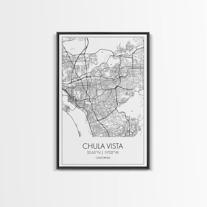 Chula Vista Street Map, California Map, City Map Art, Modern Art, Wall Art, Canvas Print, Canvas Wall Art, Living Room Wall Art, Travel Art