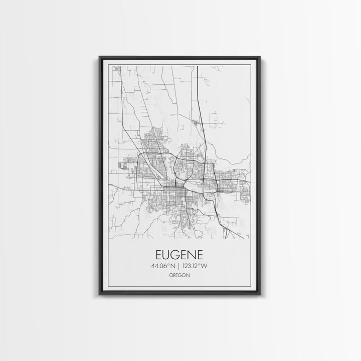 Eugene Street Map, Oregon Map, City Map Art, Minimalist Art, Wall Art, Canvas Print, Traveler Gift, Home Office Wall Art, Travel Décor