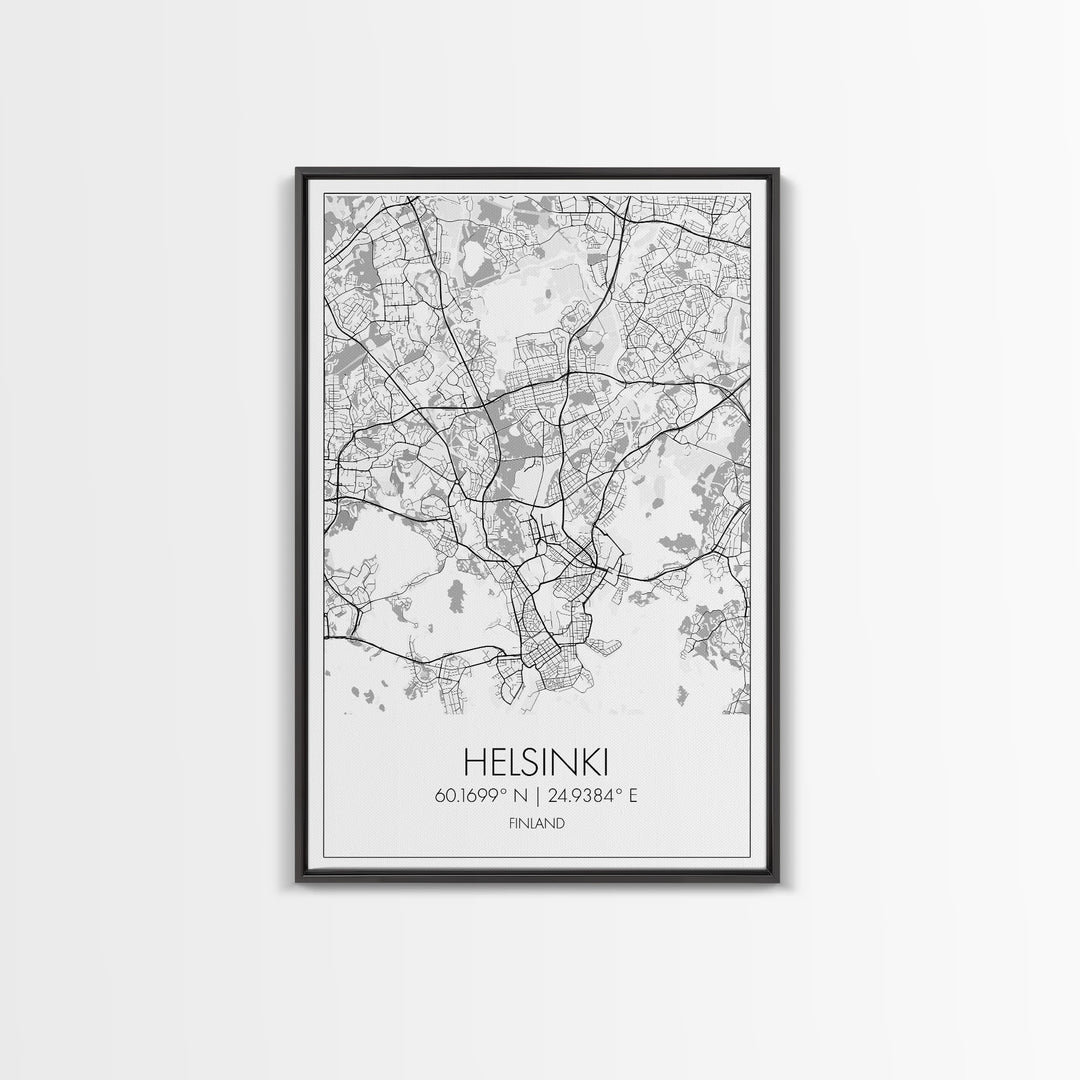 Helsinki Street Map, Finland Map, Europe City Map Art, Minimalist Art, Wall Art, Canvas Print, Travel Wall Art, Gifts For Him, Bedroom Art