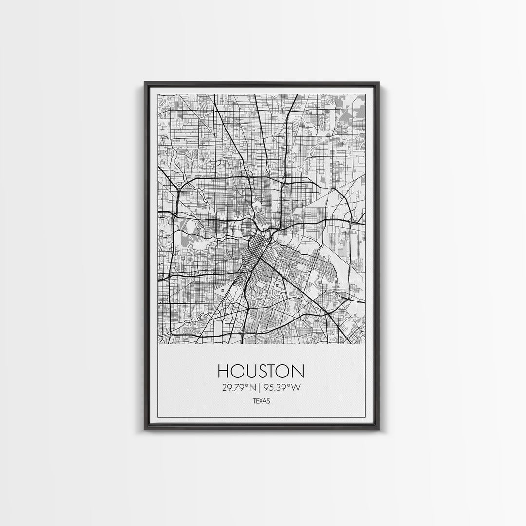 Houston Street Map, Texas Map, ity Map Art, Minimalist Art, Wall Art, Canvas Print, Travel Print, Farmhouse Wall Art, Gift For Couple