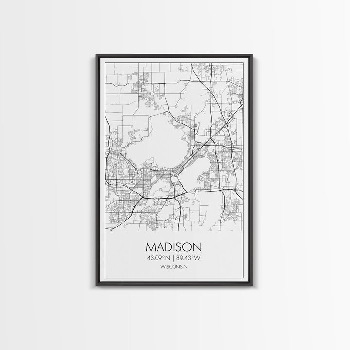 Madison Street Map, Wisconsin Map, City Map Art, Modern Art, Wall Art, Canvas Print, Bedroom Wall Art, Travel Wall Print, Gift For Men