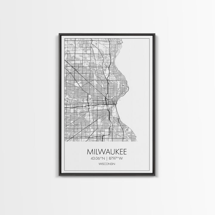 Milwaukee Street Map, Wisconsin Map, City Map Art, Modern Art, Wall Art, Canvas Print, Bedroom Prints, Travel Wall Décor, Friend Gift