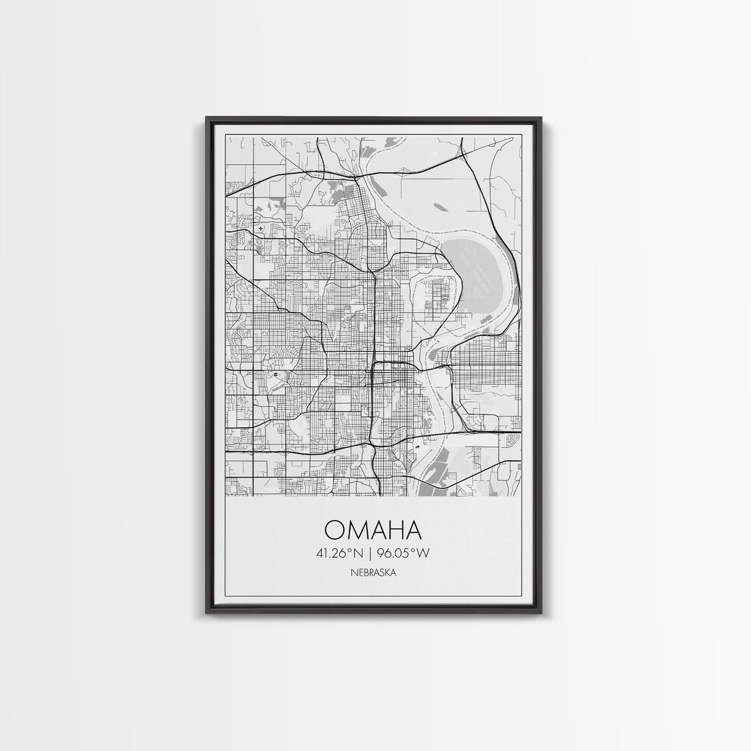 Omaha Street Map, Nebraska Map, City Map Art, Modern Art, Wall Art, Canvas Print, Living Room Wall Art, Travel Gifts For Men, Travel Art