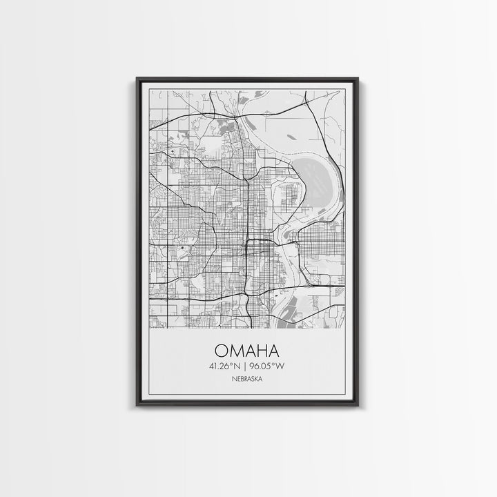 Omaha Street Map, Nebraska Map, City Map Art, Modern Art, Wall Art, Canvas Print, Living Room Wall Art, Travel Gifts For Men, Travel Art