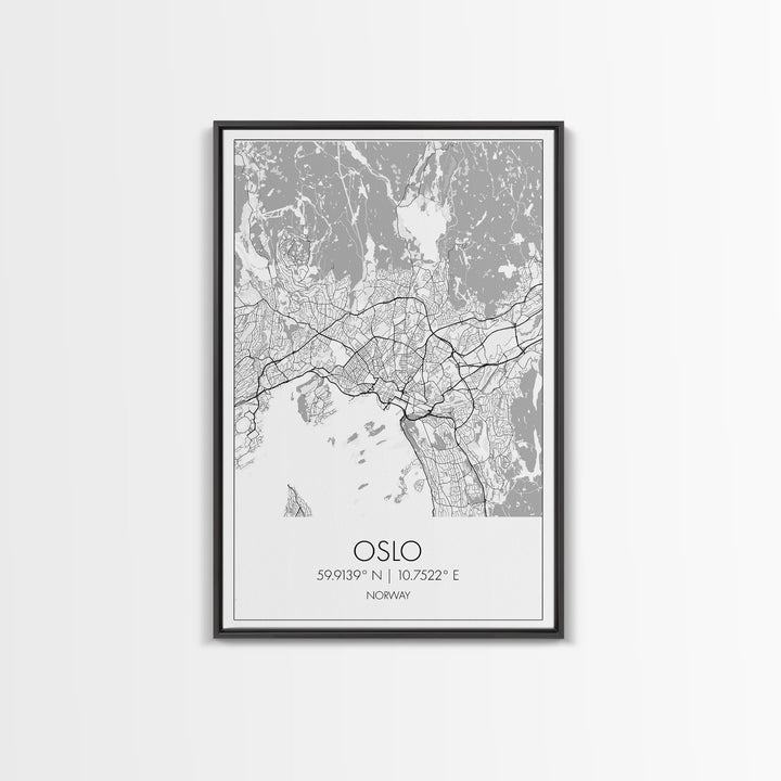 Oslo Street Map, Norway Map, Europe City Map Art, Modern Art, Wall Art, Canvas Print, Bedroom Art, Travelling Gifts, Travel Wall Décor