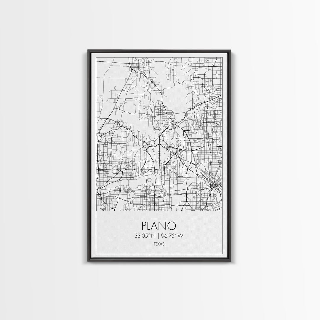 Plano Street Map, Texas Map, City Map Art, Minimalist Art, Wall Art, Canvas Print, Wall Art Prints, Travelling Gift, Living Room Décor