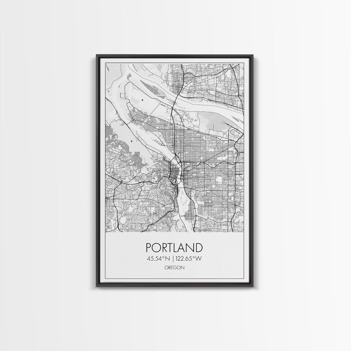 Portland Street Map, Oregon Map, City Map Art, Minimalist Art, Wall Art, Canvas Print, Black And White Art, Travel Print, Couples Gift