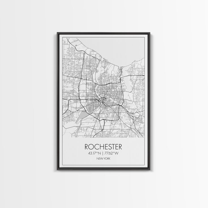 Rochester Street Map, New York Map, City Map Art, Minimalist Art, Wall Art, Canvas Print, Boys Room Décor, Best Friend Gift, Travel Print