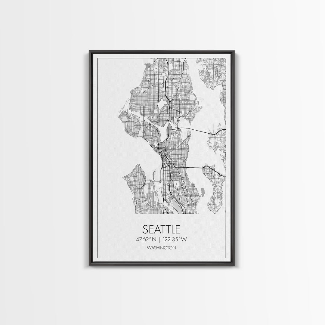 Seattle Street Map, Washington Map, City Map Print, Minimalist Art, Wall Art, Canvas Print, Unique Wall Décor, Anniversary Gift, Travel Art