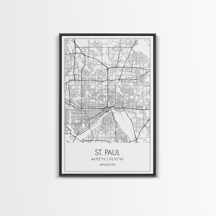 St Paul Street Map, Minnesota Map, City Map Print, Modern Wall Art, Wall Art, Canvas Print, Bedroom Wall Art, Traveler Gift, Travel Wall Art