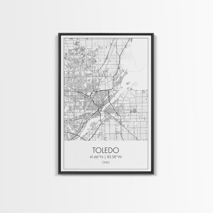 Toledo Street Map, Ohio Map, City Map Print, Modern Wall Art, Wall Art, Canvas Print, Unique Wall Décor, Graduation Gift, Travel Wall Art