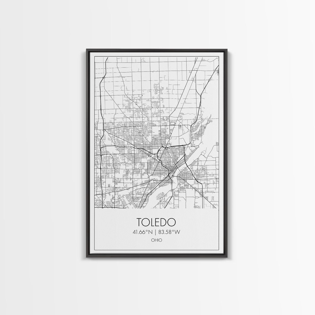 Toledo Street Map, Ohio Map, City Map Print, Modern Wall Art, Wall Art, Canvas Print, Friendship Gift, Wall Decoration, Travel Wall Art