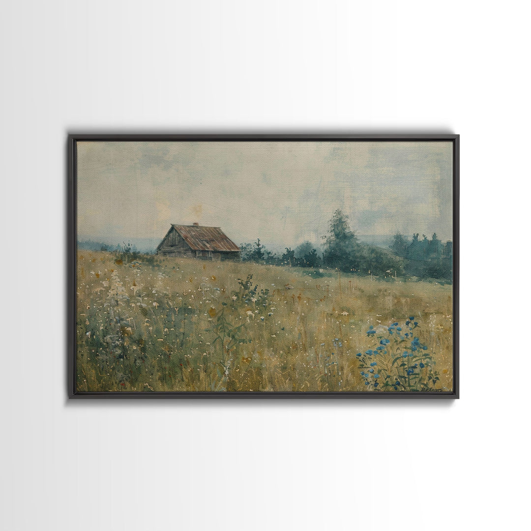 Watercolor Painting Of An Abandoned Barn, Beautiful Farmhouse Kitchen Decor, Living Room or Bedroom Wall Art, Original Country Art