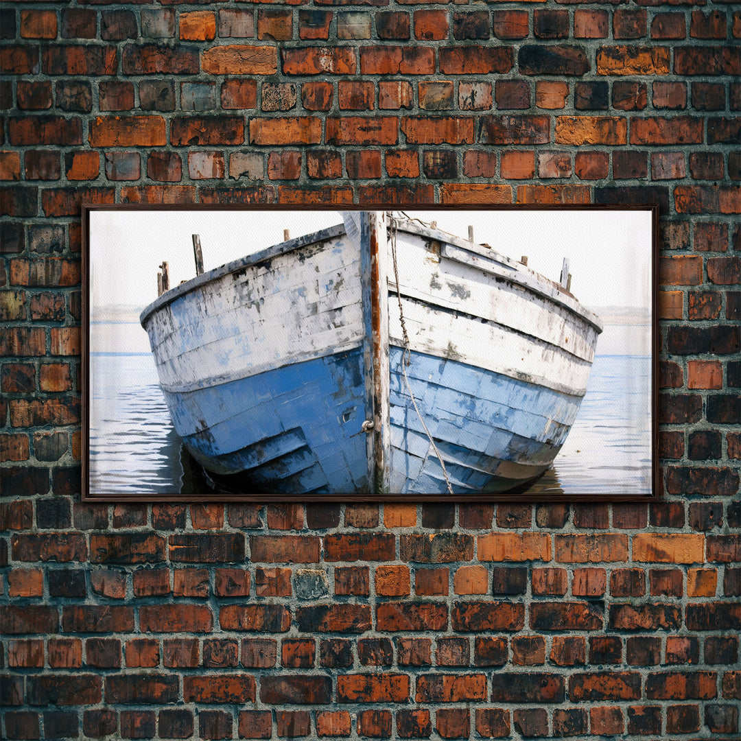 Old Wooden Ship Nautical Decor, Beach Decor, Coastal Decor, Photography Wall Art Framed Canvas Print, Wooden Boat, Nursery Decor