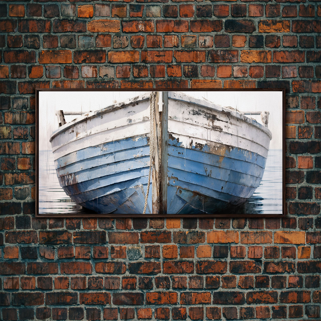 Old Wooden Ship Nautical Decor, Lakehouse Decor, Coastal Decor, Photography Wall Art Framed Canvas Print, Wooden Boat, Nursery Decor