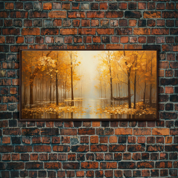 Fall Centerpiece Landscape Painting Canvas Print, Autumn Landscape Decor, Fall Centerpiece Fall Home Decor, Fall Wall Decor, Fall Home Decor