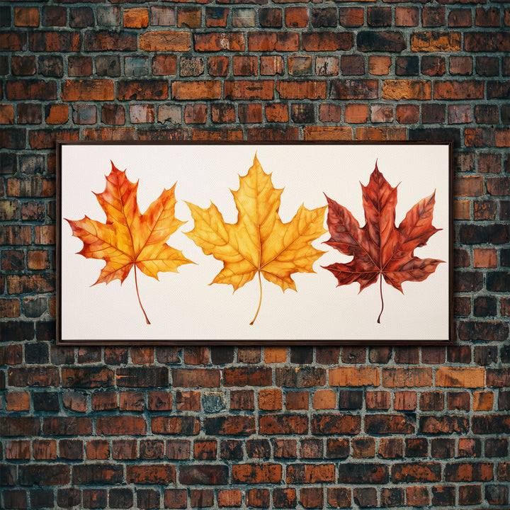 Autumn Leaves Centerpiece, Photography Study, Framed Canvas Print, Fall Decor, Autumn Decor, Seasonal Art, Fall Centerpiece, Fall Art