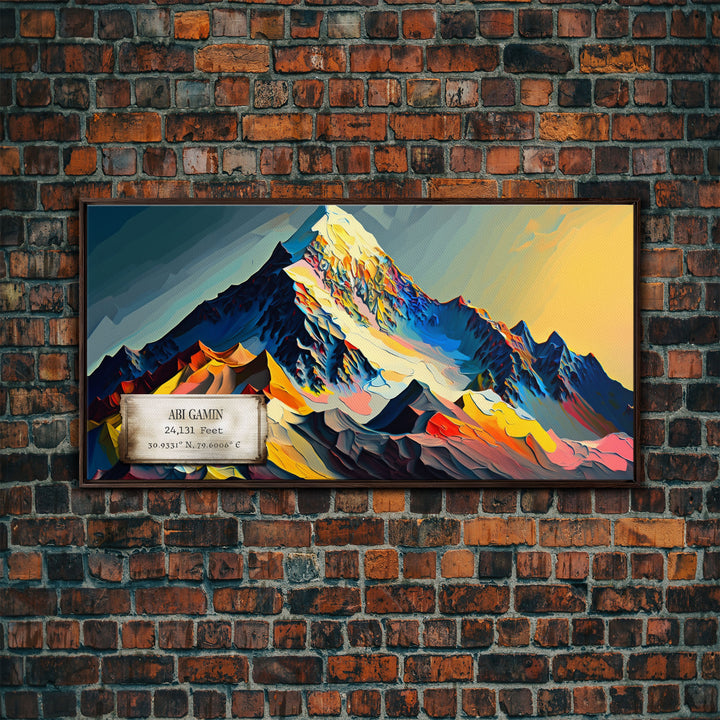 Abi Gamin, Wall Art, Original Mountain Painting Print, Travel Poster, Mountain Landscape Wall Decor, Mountains of India