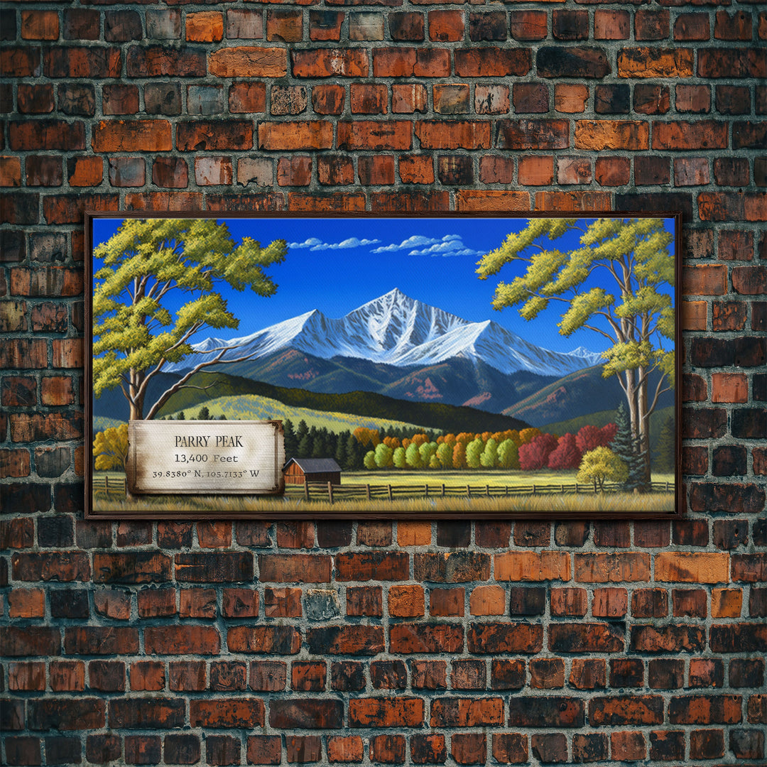 Parry Peak, Mountains of Colorado, Travel Poster Wall Art, Framed Canvas Print, American Mountains, Mountain Landscape Painting