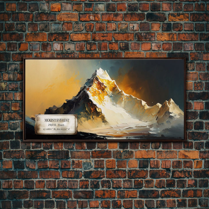 Mount Everest, Himalayas, Wall Art, Original Mountain Painting Print, Travel Poster