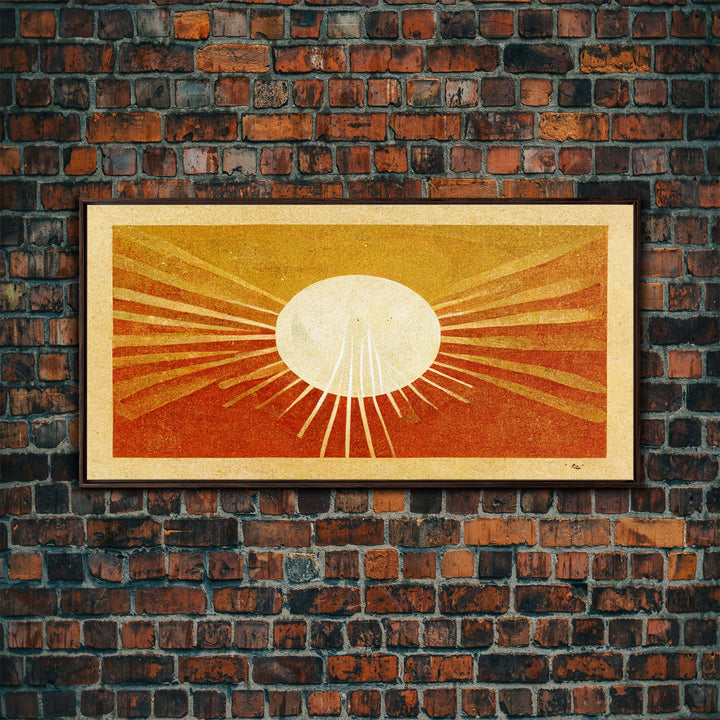 Abstract Midcentury Modern Sunburst, Canvas Print, Art Deco Style wall art, sun with sun rays, sun burst, boho style, ready to hang