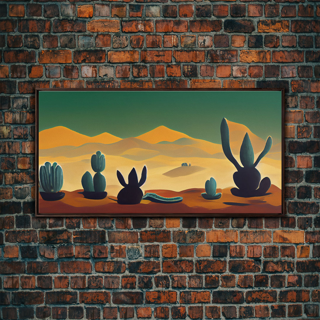 Pueblo style wall art, Arizona and Desert Cactus, canvas print