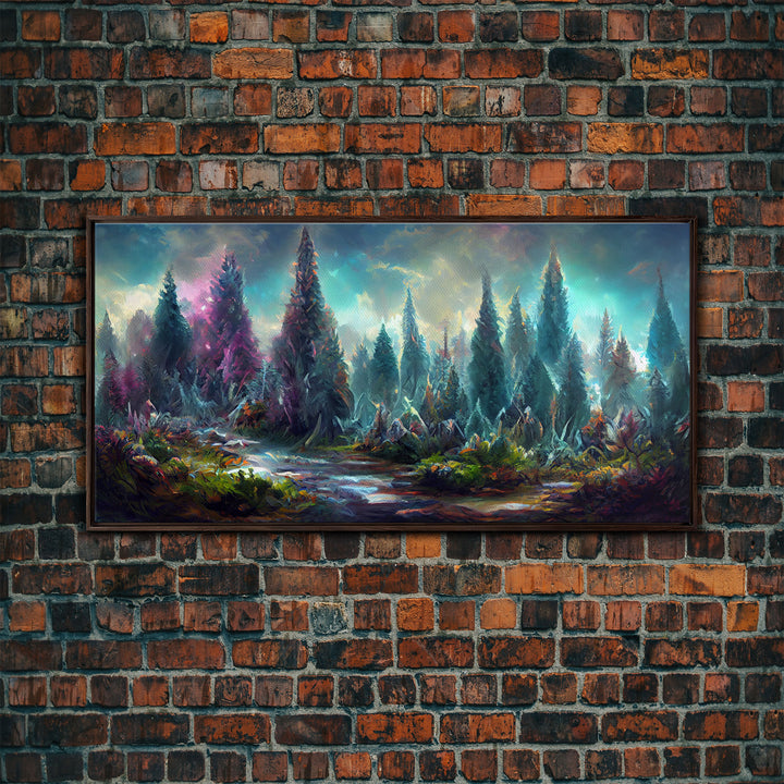 Trippy wall art canvas print, psychedelic wall art, Panoramic nature landscape wall art, fantasy art