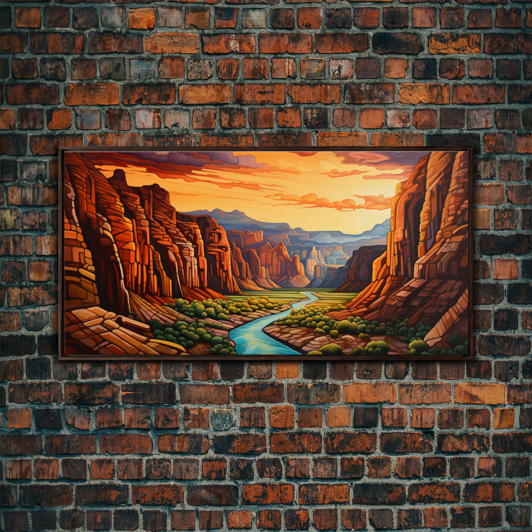 Canyon Wall Art, River Wall Print, Panoramic Art, Wall Art, Canvas Art, Landscape Art, Gift For Him, Rustic Wall Decor, Teen Boy Wall Art