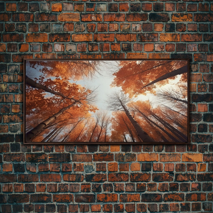 Trees Wall Art, Autumn Art Print, Forest Wall Art, Panoramic Art, Wall Art, Canvas Art, Landscape Art, Boys Bedroom Decor, Dorm Room Art