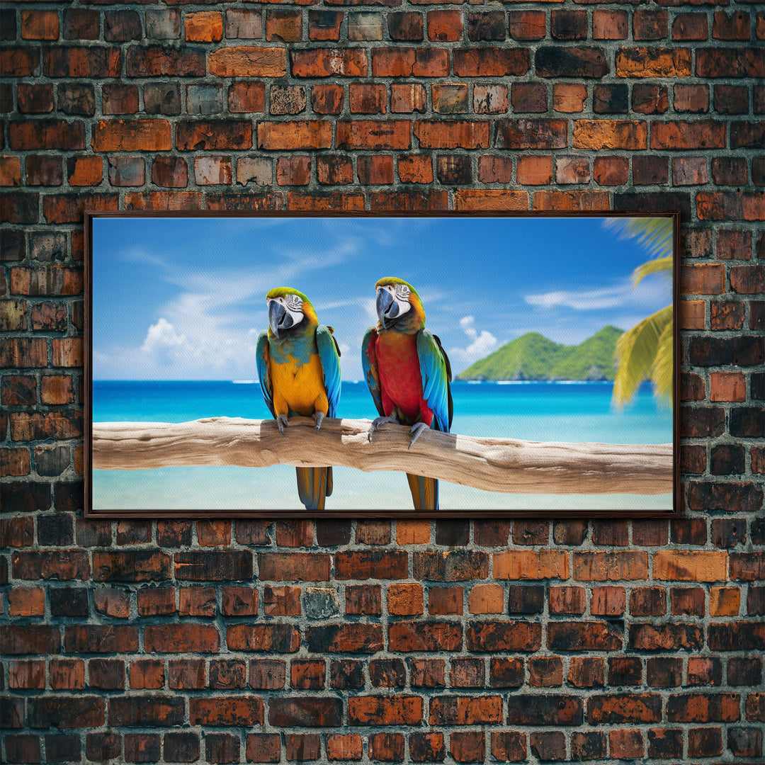 Macaw, Bird Print, Tropical Bird Print, Tropical Art Print, Panoramic Art, Wall Art, Canvas Art, Landscape Art, Landscape Print, Home Decor