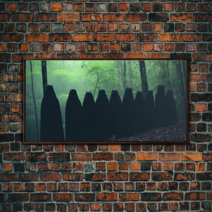 The Cult Of The Forest, Framed Canvas, Halloween Art Prints, Liminal Art, Halloween Photography