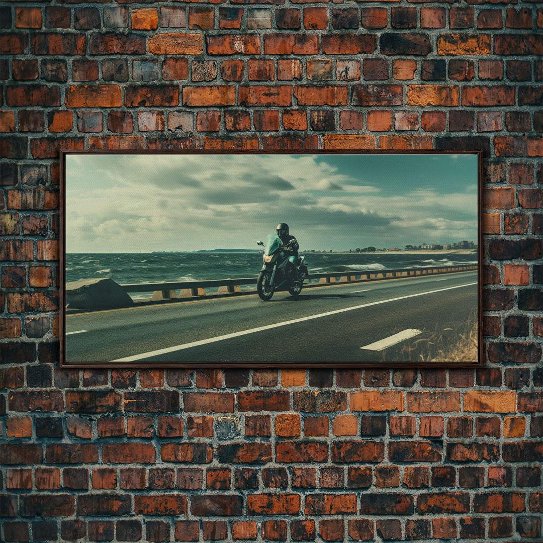 Scenic California Highway Drive Wall Art, Frame Canvas Print, Motorcycle Cruise, Motorcycle Rider Gift Idea