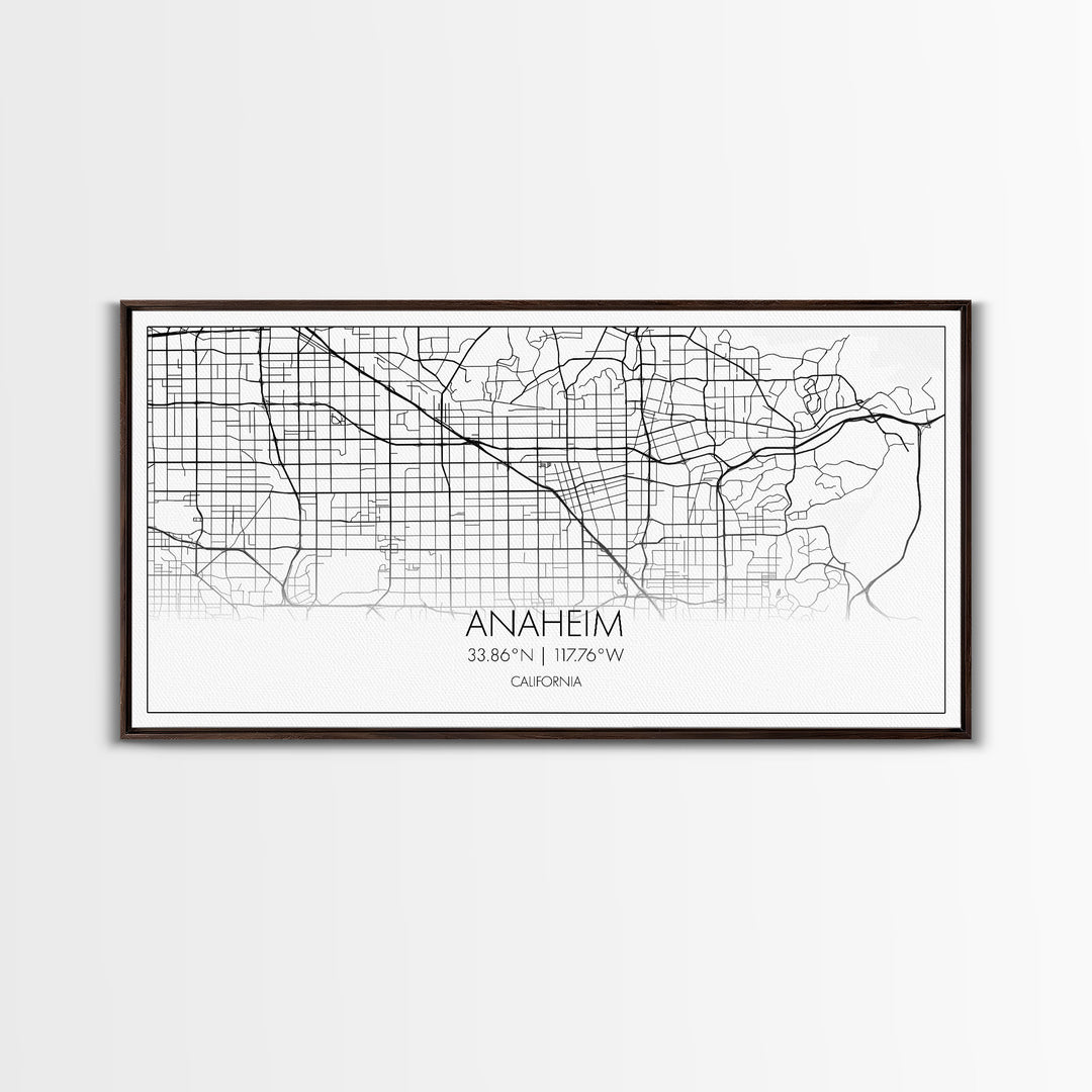 Anaheim Street Map, California Map, Map Print, Modern Art, Wall Art, Canvas Print, Room Décor Aesthetic, Indie Room Décor, Wall Prints