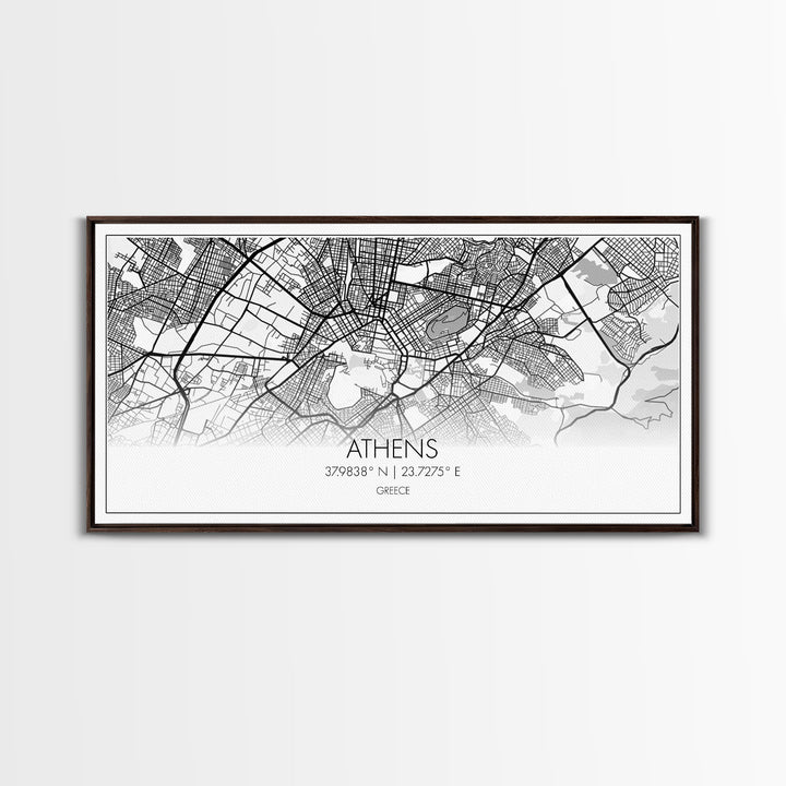 Athens Street Map, Greece Map, Map Print, Modern Art, Wall Art, Canvas Print, Preppy Room Décor, Coffee Bar Décor, Graduation Gifts, Office