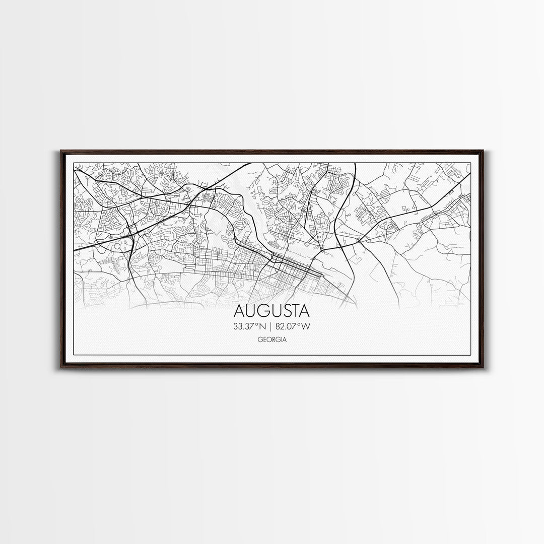 Augusta Street Map, Georgia Map, Map Print, Modern Art, Wall Art, Canvas Print, Farmhouse Décor, College Dorm Décor, Teacher Gift, Prints